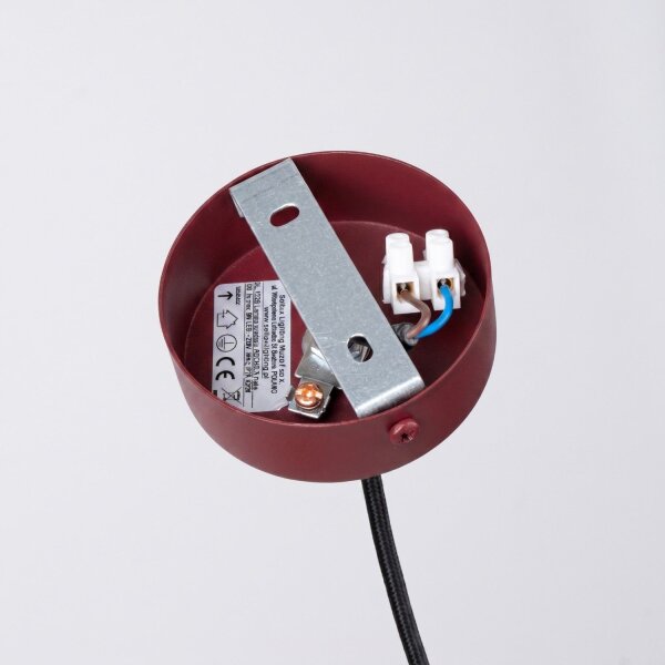Hängelampe Stahl Burgund Modern G9 Ø2,5cm rund wohnlich