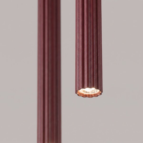 Pendelleuchte Stahl Burgund 2-flammig G9 rund Ø15 cm