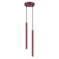 Pendelleuchte Stahl Burgund 2-flammig G9 rund &Oslash;15 cm