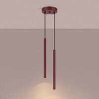 Pendelleuchte Stahl Burgund 2-flammig G9 rund Ø15 cm