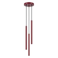Pendelleuchte Stahl Burgund 3-flammig G9 &Oslash;20 cm rund