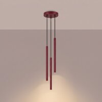 Pendelleuchte Stahl Burgund 3-flammig G9 Ø20 cm rund