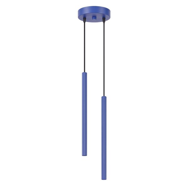 Pendelleuchte Stahl Ultramarin 2-flammig G9 Ø15 cm rund