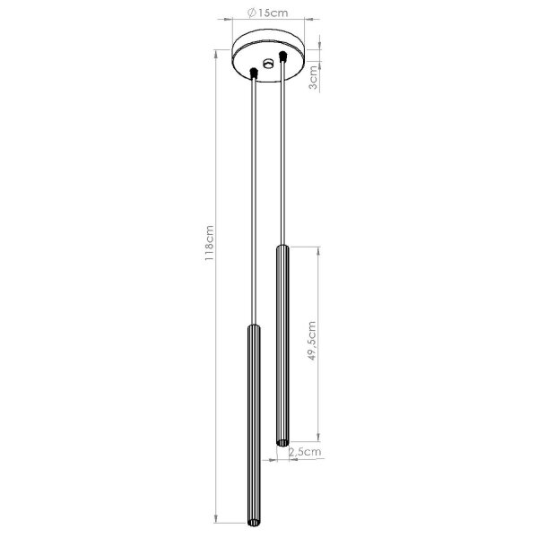 Pendelleuchte Stahl Ultramarin 2-flammig G9 Ø15 cm rund