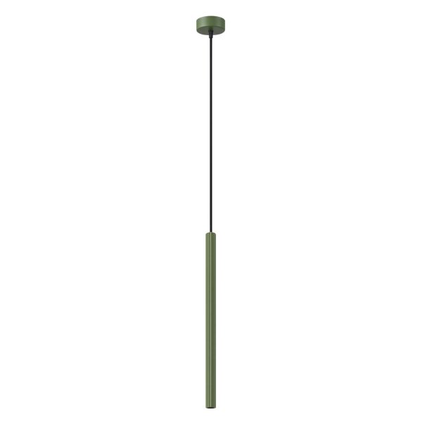 Hängelampe Stahl Olivgrün Modern G9 Ø2,5cm Zylinder