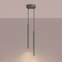 Pendelleuchte Stahl Olivgrün 2-flammig G9 Ø15...