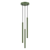 Pendelleuchte Stahl Olivgr&uuml;n 3-flammig G9 &Oslash;20 cm rund