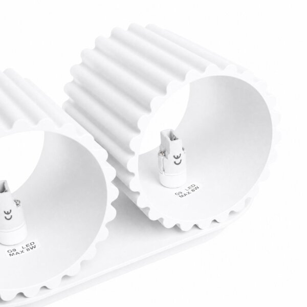 Wandlampe Up Down indirekt Aluminium Weiß G9 T:12cm