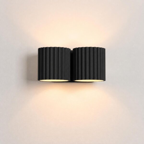 Wandlampe Up Down Aluminium Schwarz 2-flammig G9 H:10cm
