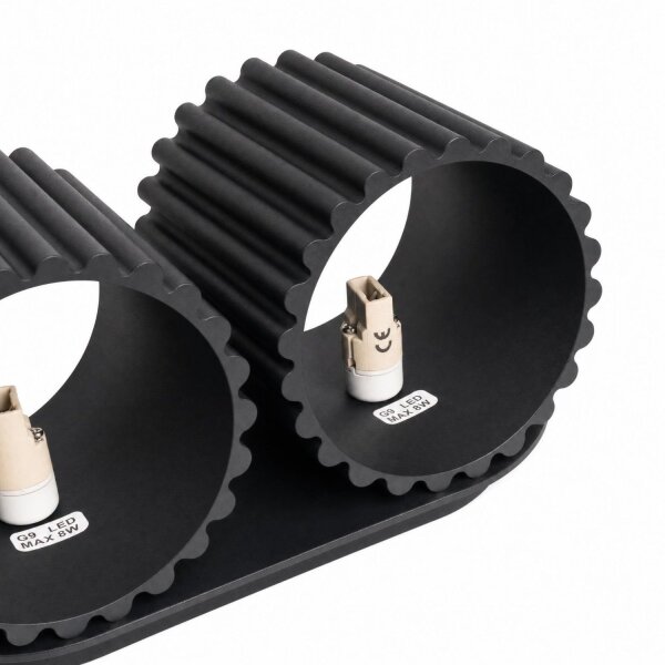 Wandlampe Up Down Aluminium Schwarz 2-flammig G9 H:10cm