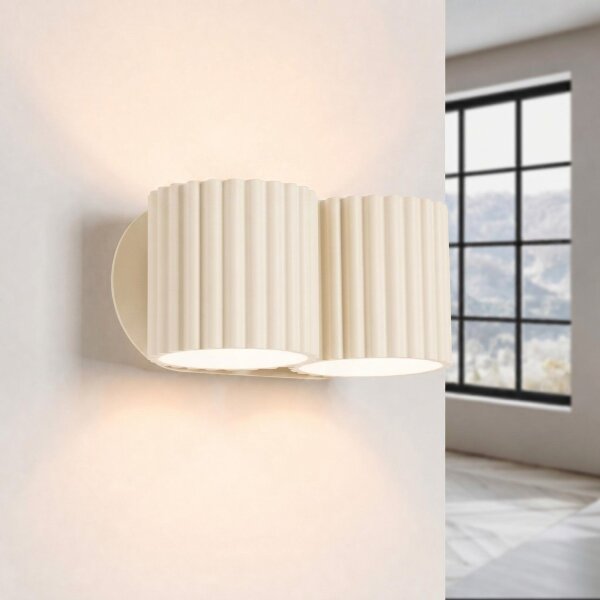 Wandlampe Up Down indirekt Aluminium Beige G9 B:21cm