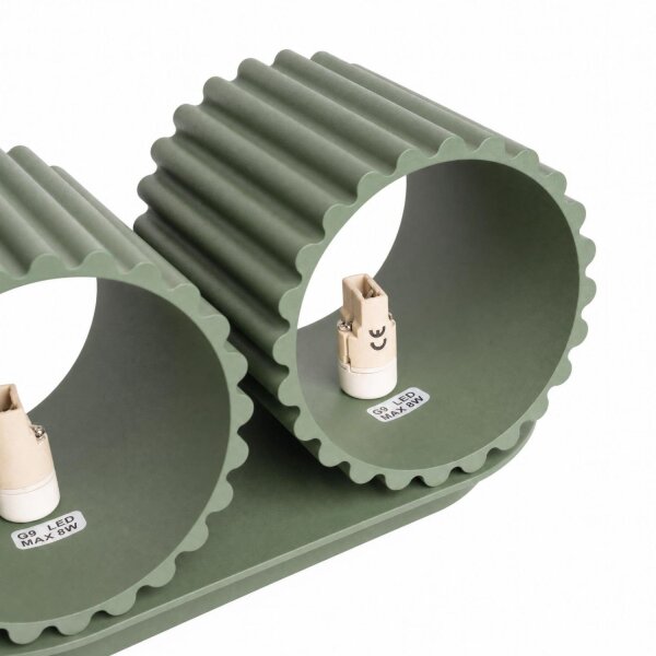 Wandlampe Up Down Aluminium Olivgrün 2-flammig G9 12cm