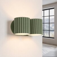 Wandlampe Up Down Aluminium Olivgrün 2-flammig G9 12cm