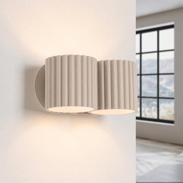 Wandlampe Up Down indirekt Aluminium Taupe G9 H:10cm