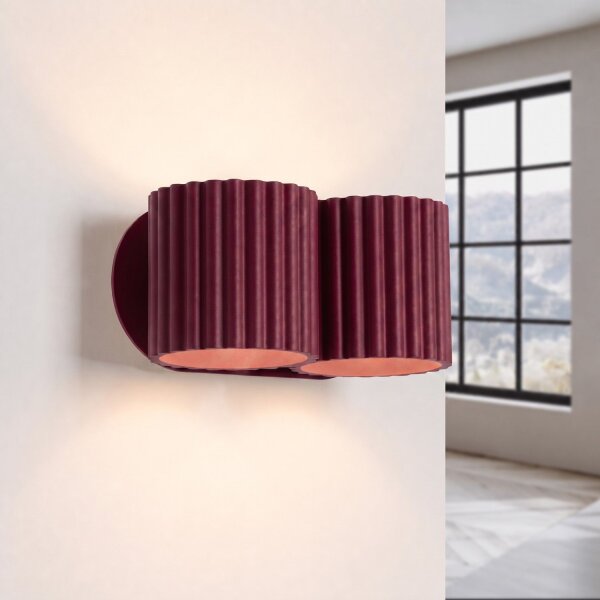Wandlampe Up Down Aluminium Burgund 2-flammig G9 B:21cm