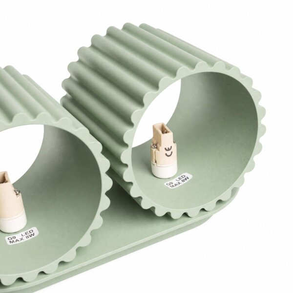 Wandlampe Up Down indirekt Aluminium Salbei G9 B:21cm