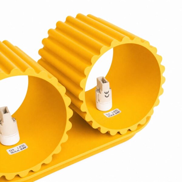 Wandlampe Up Down indirekt Aluminium Gelb G9 T:12cm