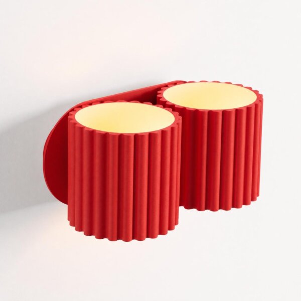 Wandlampe Up Down indirekt Aluminium Rot G9 H:10cm