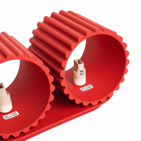 Wandlampe Up Down indirekt Aluminium Rot G9 H:10cm
