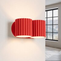 Wandlampe Up Down indirekt Aluminium Rot G9 H:10cm