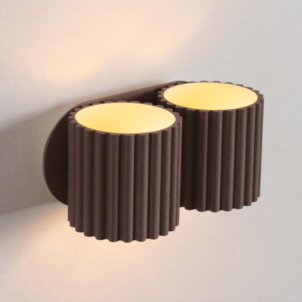 Wandlampe Up Down indirekt Aluminium Braun G9 B:21cm