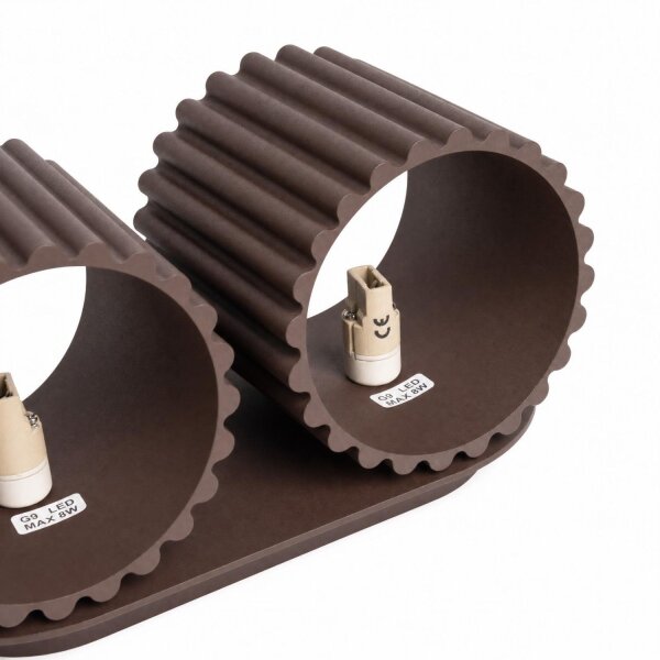 Wandlampe Up Down indirekt Aluminium Braun G9 B:21cm