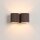 Wandlampe Up Down indirekt Aluminium Braun G9 B:21cm