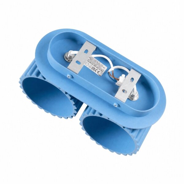 Wandlampe Up Down Aluminium Hellblau 2-flammig G9 12cm