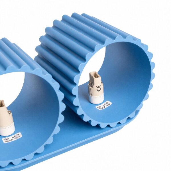 Wandlampe Up Down Aluminium Hellblau 2-flammig G9 12cm