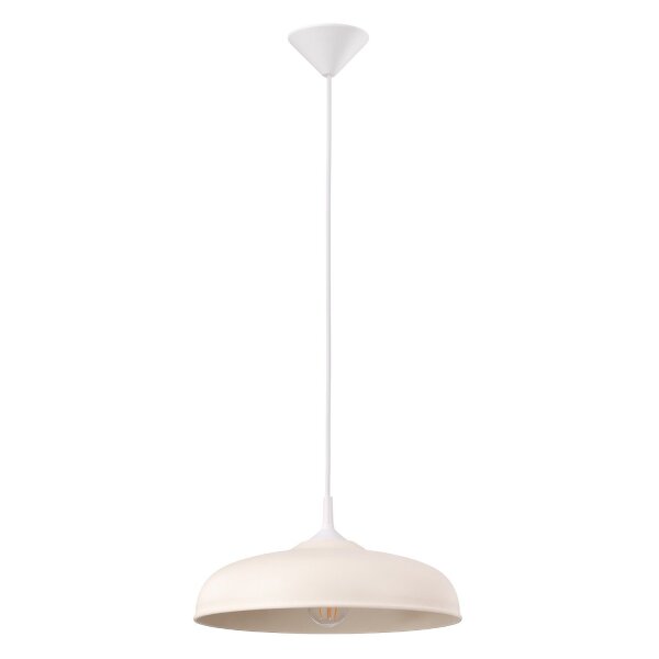 Hängelampe Stahl Beige Weiß Industrial E27 Ø38cm rund