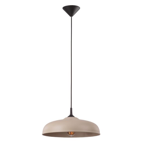 Pendelleuchte Stahl Taupe Schwarz E27 Ø38 cm rund