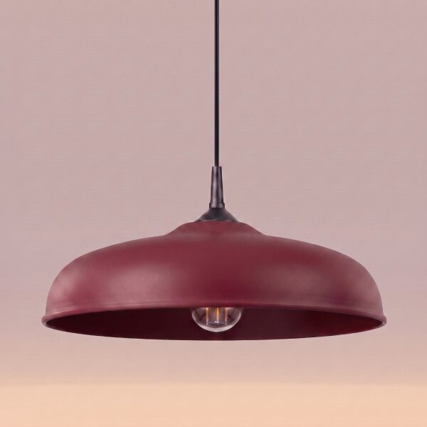 Pendelleuchte Stahl Burgund Schwarz E27 Ø38cm rund