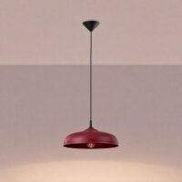 Pendelleuchte Stahl Burgund Schwarz E27 Ø38cm rund