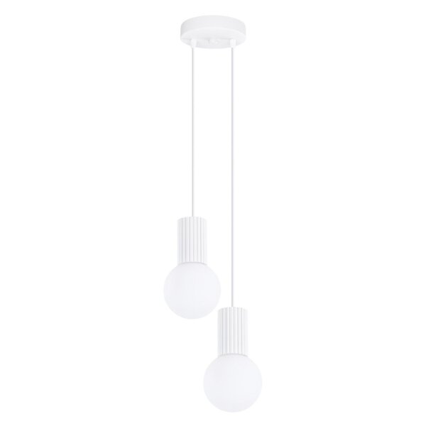 Hängelampe blendarm Glas Aluminium 2-flammig G9 L:15cm