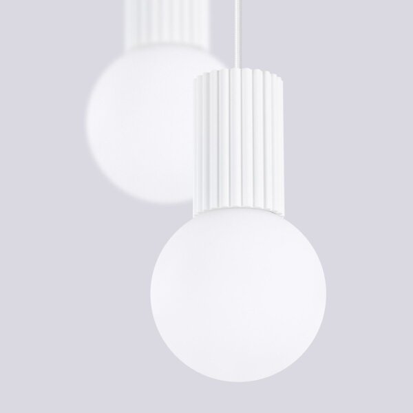 Hängelampe blendarm Glas Aluminium 2-flammig G9 L:15cm