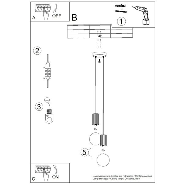 Hängelampe blendarm Glas Aluminium 2-flammig G9 L:15cm