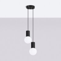 Hängelampe Glas Aluminium Schwarz 2-flammig G9 L:15cm