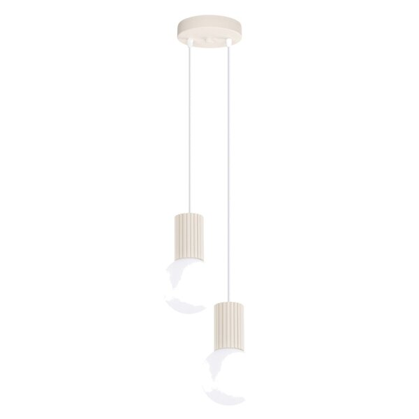 Hängelampe Glas Aluminium Beige 2-flammig G9 L:15cm