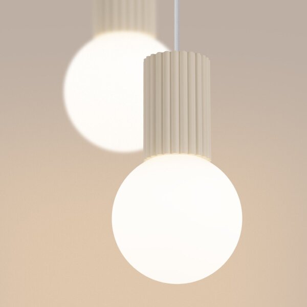 Hängelampe Glas Aluminium Beige 2-flammig G9 L:15cm