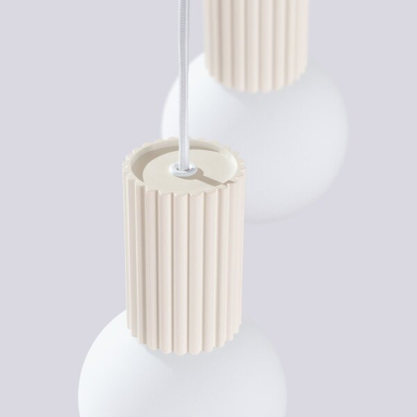 Hängelampe Glas Aluminium Beige 2-flammig G9 L:15cm