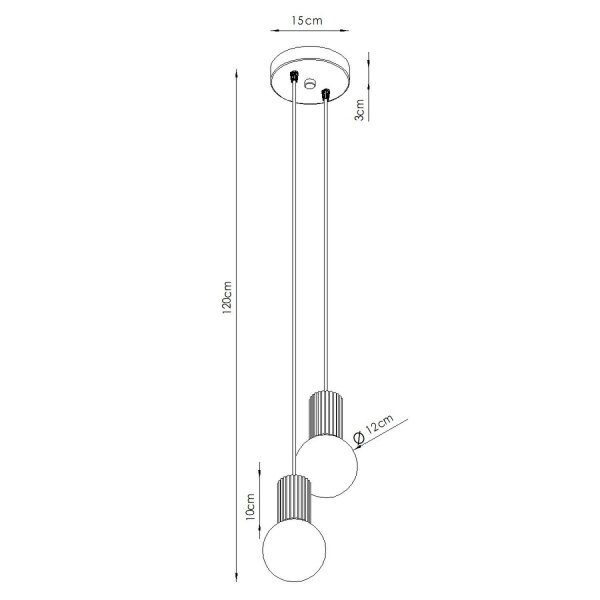 Hängelampe Glas Aluminium Ockerrot 2-flammig G9 L:15cm