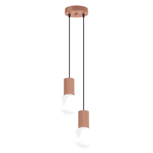 Hängelampe Glas Aluminium Mokka 2-flammig G9 L:15cm