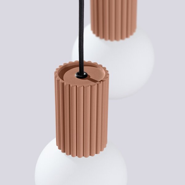 Hängelampe Glas Aluminium Mokka 2-flammig G9 L:15cm