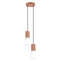 H&auml;ngelampe Glas Aluminium Mokka 2-flammig G9 L:15cm