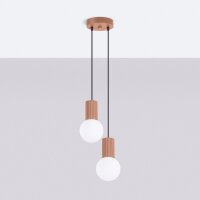 Hängelampe Glas Aluminium Mokka 2-flammig G9 L:15cm