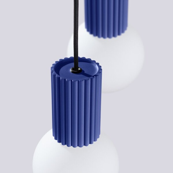 Hängelampe Glas Aluminium Ultramarin 2-flammig G9 15cm