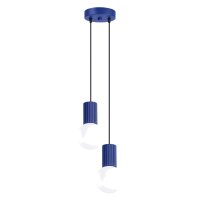 H&auml;ngelampe Glas Aluminium Ultramarin 2-flammig G9 15cm