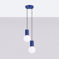 Hängelampe Glas Aluminium Ultramarin 2-flammig G9 15cm