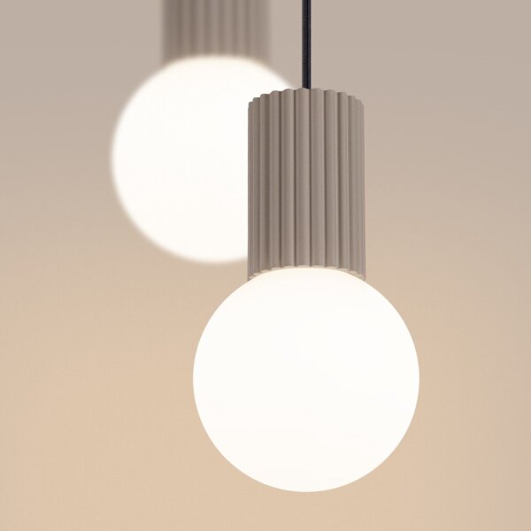 Hängelampe Glas Aluminium Taupe 2-flammig G9 L:15cm