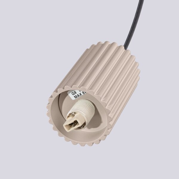 Hängelampe Glas Aluminium Taupe 2-flammig G9 L:15cm